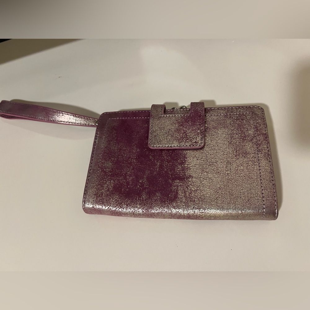 Metallic Pink Wristlet Wallet - Picture 5 of 10
